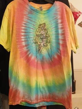 Gildan Orange Yellow Blue Tie-Dye T-Shirt, Unisex Sz.L
